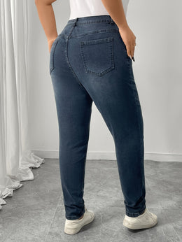 jkthpu-45 Women'S Plus Size Stretch Denim Jeans - High-Waisted,