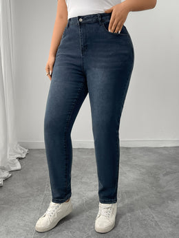 jkthpu-45 Women'S Plus Size Stretch Denim Jeans - High-Waisted,