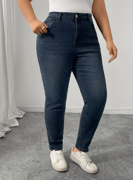 jkthpu-45 Women'S Plus Size Stretch Denim Jeans - High-Waisted,