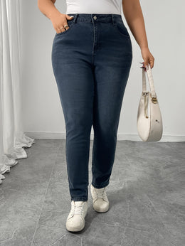 jkthpu-45 Women'S Plus Size Stretch Denim Jeans - High-Waisted,