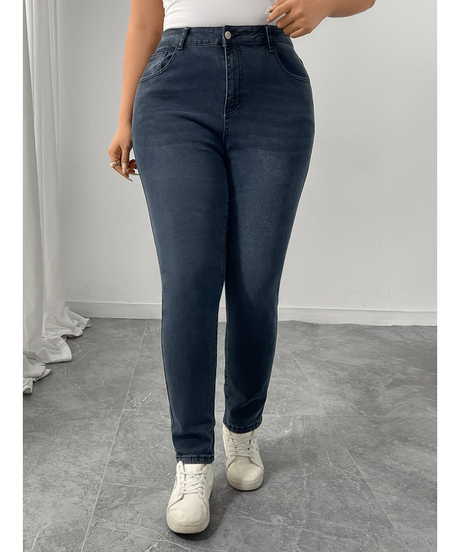 jkthpu-45 Women'S Plus Size Stretch Denim Jeans - High-Waisted,