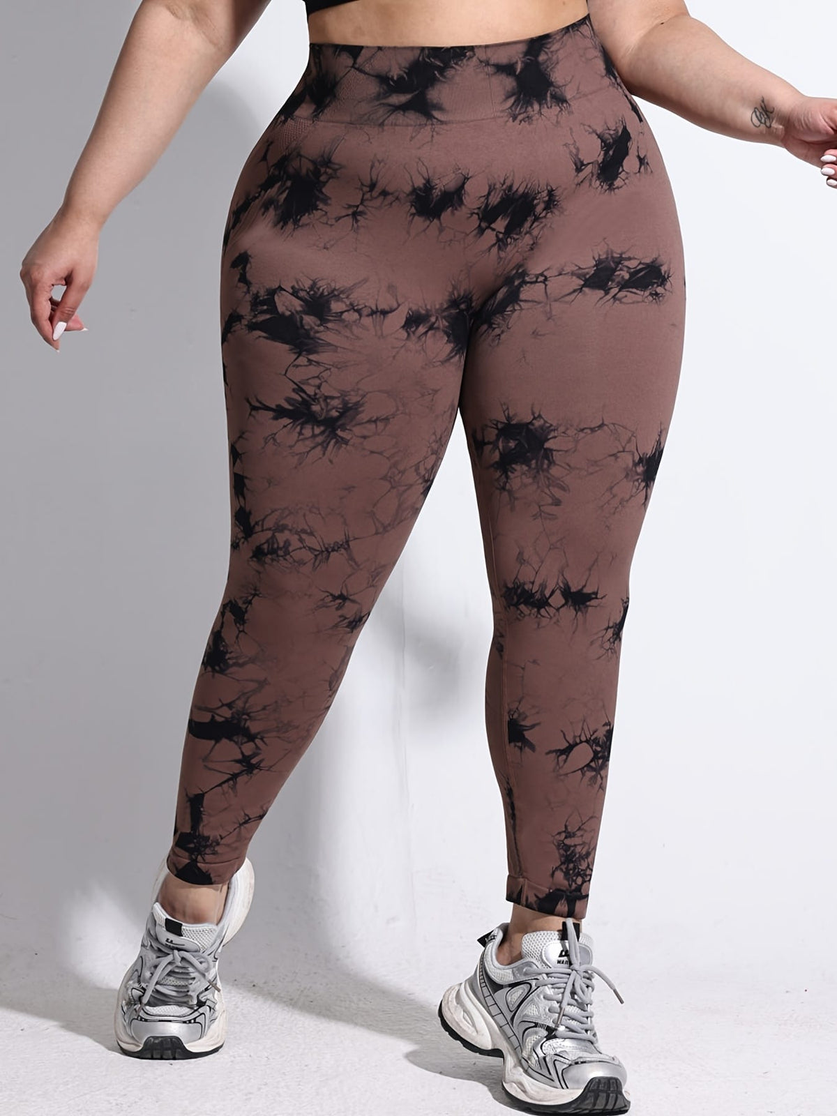 jkthpu-45 Women'S Plus-Size Tie-Dye Yoga Pants, High-Waist Fitted Sports