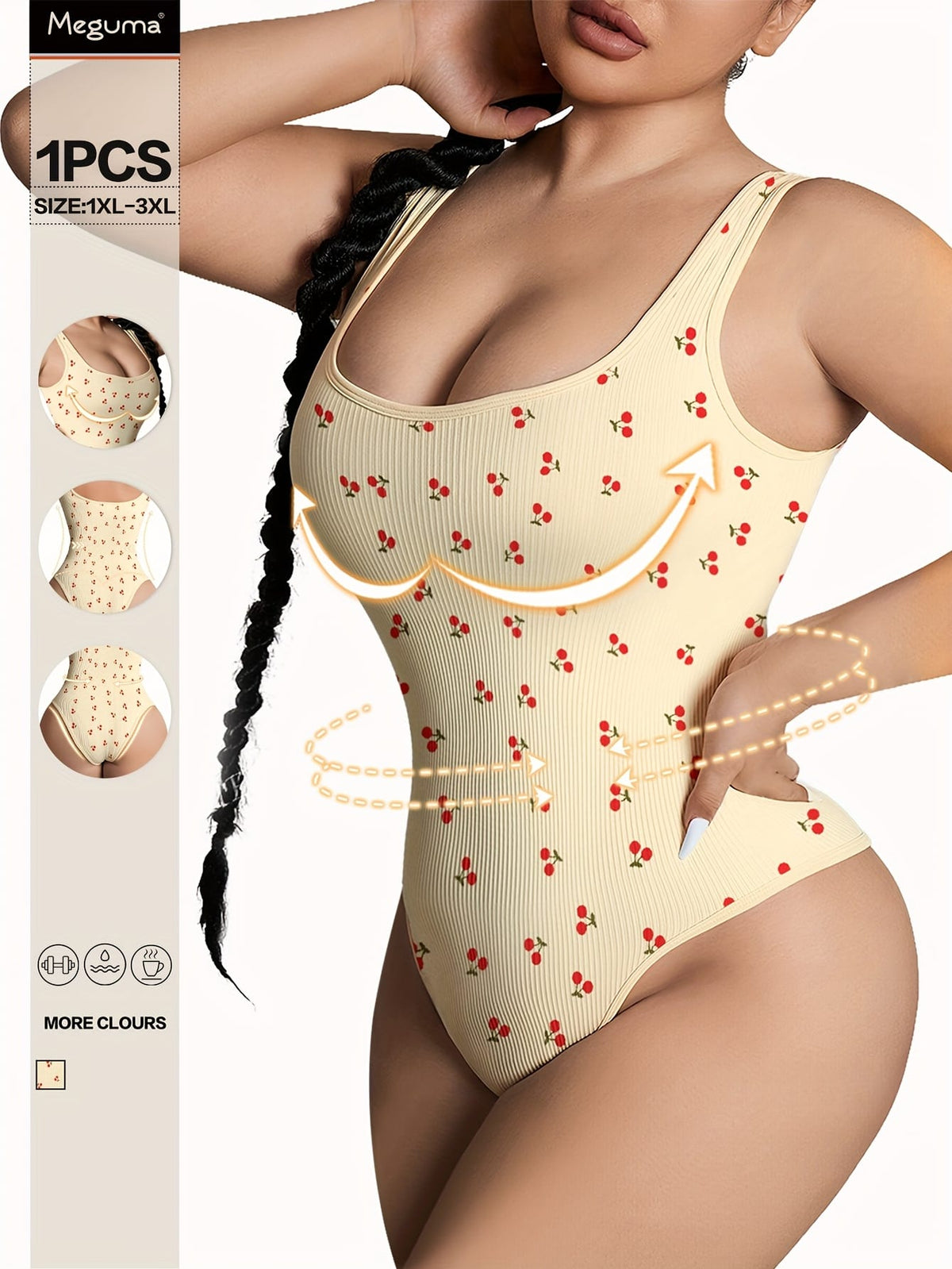 jkthpu-45 Women's Plus Size Tummy Control Shapewear Bodysuit -