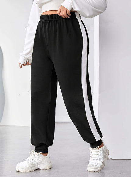 jkthpu-45 Women's Plus Size Wide-Leg Casual Pants - Black