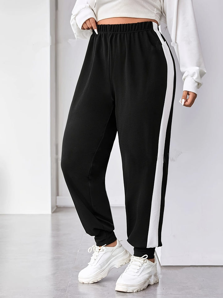 Women's Plus Size Wide-Leg Casual Pants - Black