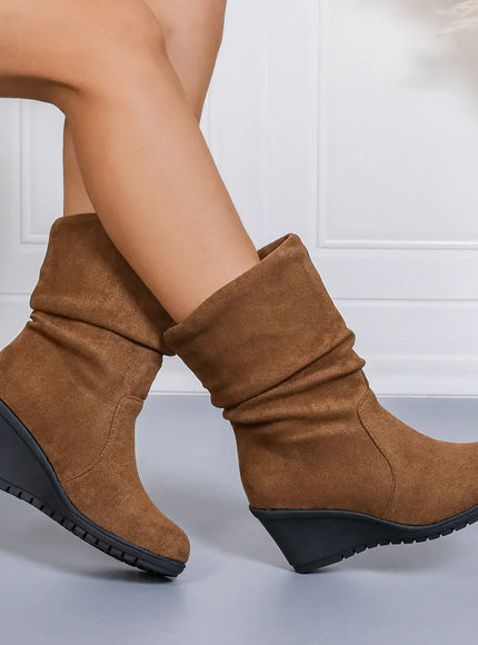 KissICON Women's Round Toe Short Boots Autumn Winter New