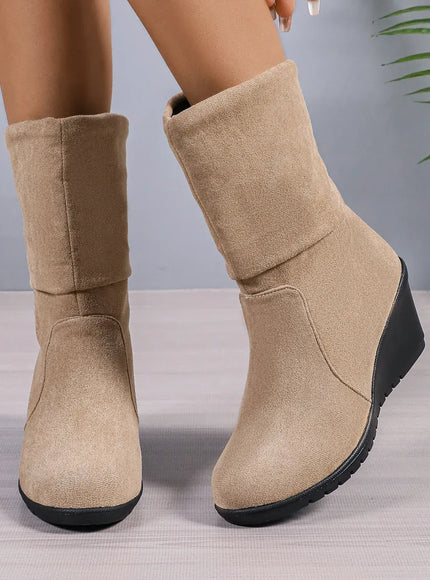 KissICON Women's Round Toe Short Boots Autumn Winter New