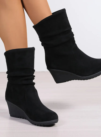 KissICON Women's Round Toe Short Boots Autumn Winter New