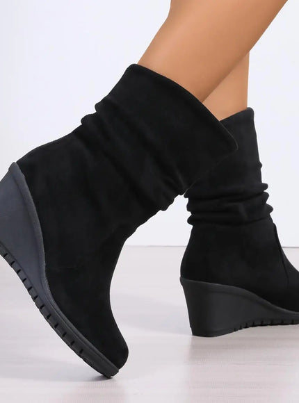 KissICON Women's Round Toe Short Boots Autumn Winter New
