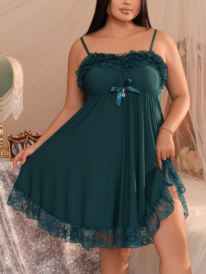 Women's sexy and erotic sleeping skirt with lace patchwork suspender skirt, slim fit backless solid color home wear