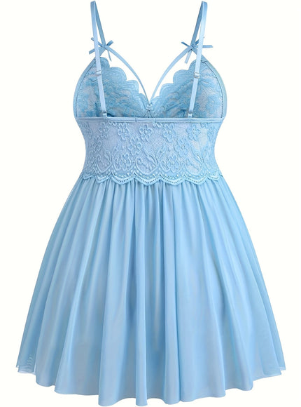 jkthpu-45 Women's sexy lingerie, sexy lace babydoll dress, Women's suspender nightdress, mesh pajamas, side slit nightdress, home daily pajamas
