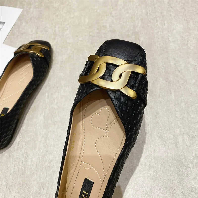 KissICON Women's Single Shoes 2021 New Shallow Metal Buckle