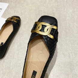 KissICON Women's Single Shoes 2021 New Shallow Metal Buckle