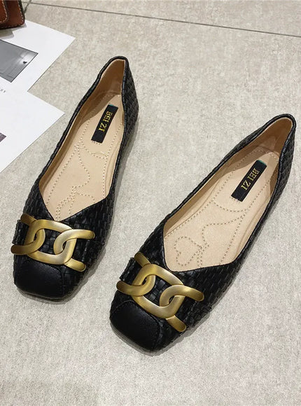 KissICON Women's Single Shoes 2021 New Shallow Metal Buckle