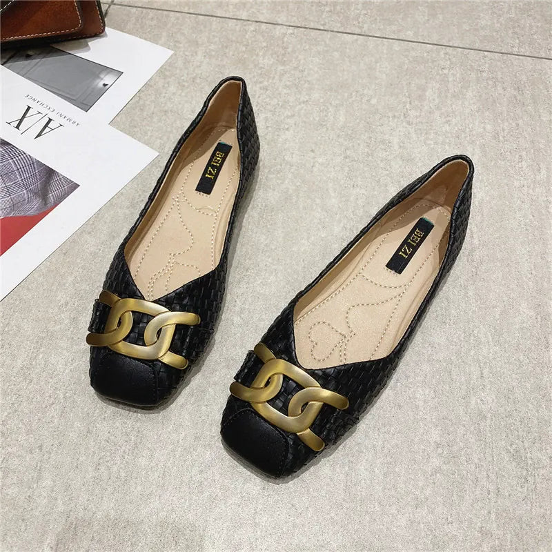KissICON Women's Single Shoes 2021 New Shallow Metal Buckle