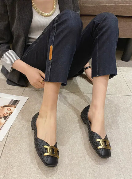 KissICON Women's Single Shoes 2021 New Shallow Metal Buckle