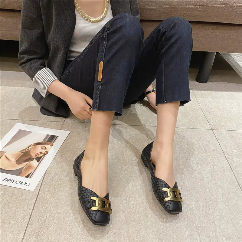 KissICON Women's Single Shoes 2021 New Shallow Metal Buckle