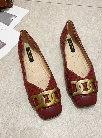 KissICON Women's Single Shoes 2021 New Shallow Metal Buckle