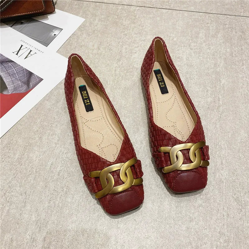 KissICON Women's Single Shoes 2021 New Shallow Metal Buckle