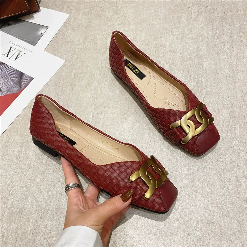 KissICON Women's Single Shoes 2021 New Shallow Metal Buckle