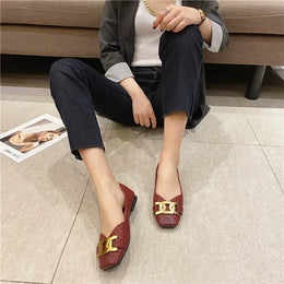 KissICON Women's Single Shoes 2021 New Shallow Metal Buckle