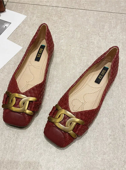 KissICON Women's Single Shoes 2021 New Shallow Metal Buckle