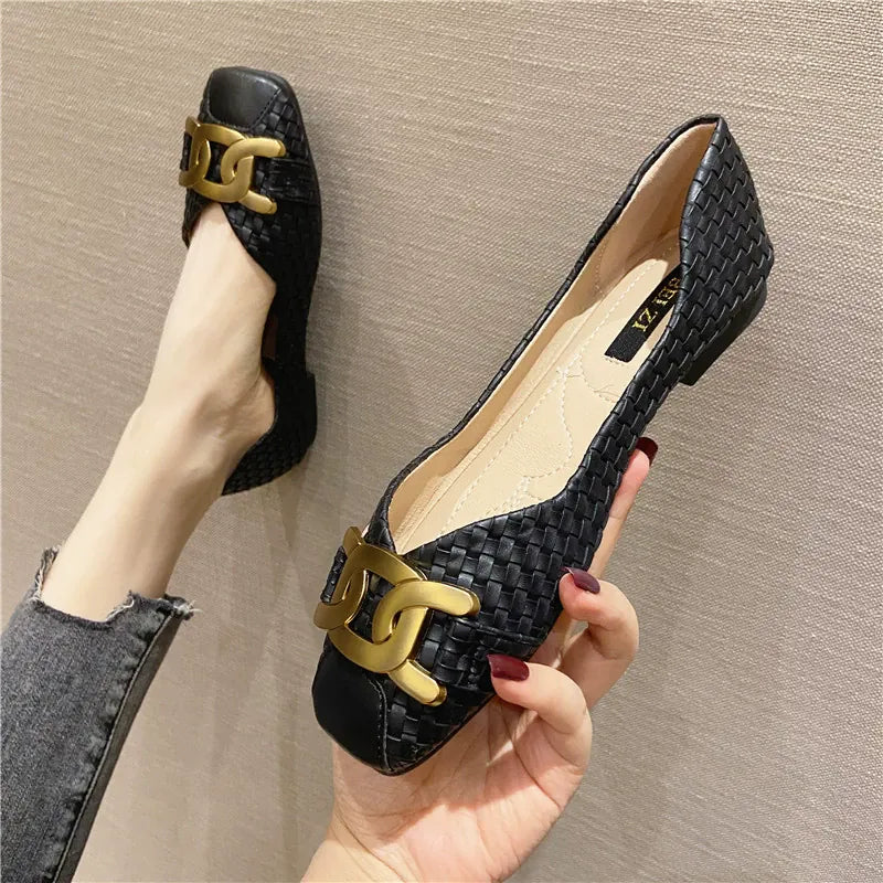 KissICON Women's Single Shoes 2021 New Shallow Metal Buckle
