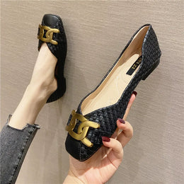 KissICON Women's Single Shoes 2021 New Shallow Metal Buckle