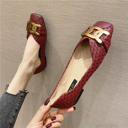 KissICON Women's Single Shoes 2021 New Shallow Metal Buckle