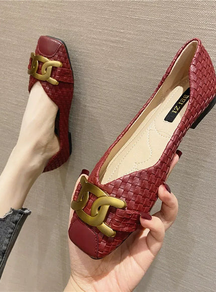 KissICON Women's Single Shoes 2021 New Shallow Metal Buckle