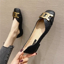 KissICON Women's Single Shoes 2021 New Shallow Metal Buckle