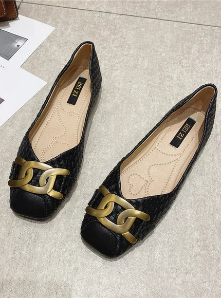 KissICON Women's Single Shoes 2021 New Shallow Metal Buckle