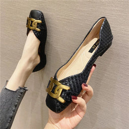 KissICON Women's Single Shoes 2021 New Shallow Metal Buckle