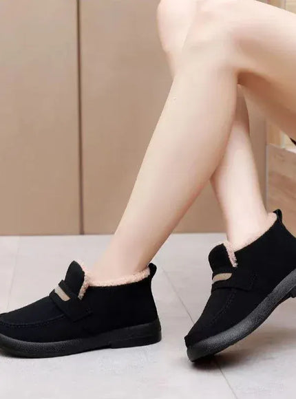 KissICON Women's Snow Boots Soft Loafers Women's Winter Korean