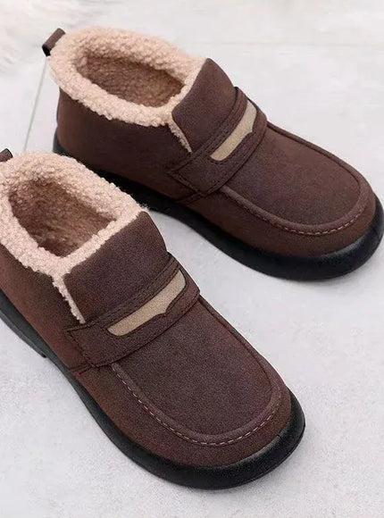 KissICON Women's Snow Boots Soft Loafers Women's Winter Korean