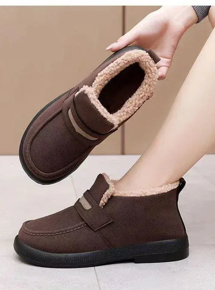 KissICON Women's Snow Boots Soft Loafers Women's Winter Korean