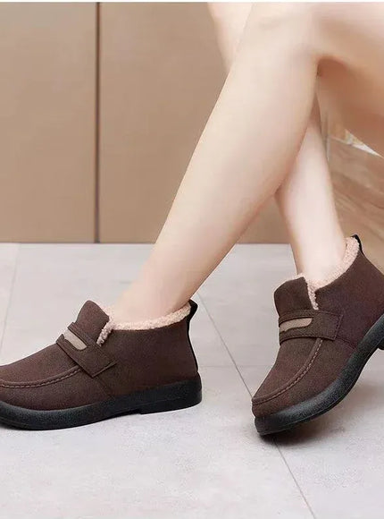 KissICON Women's Snow Boots Soft Loafers Women's Winter Korean