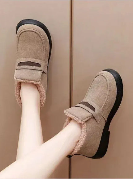 KissICON Women's Snow Boots Soft Loafers Women's Winter Korean