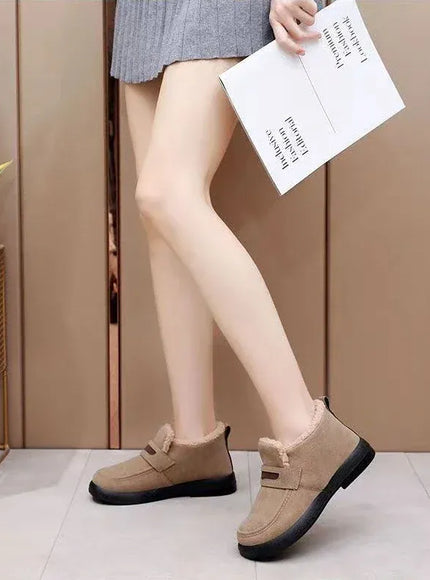 KissICON Women's Snow Boots Soft Loafers Women's Winter Korean