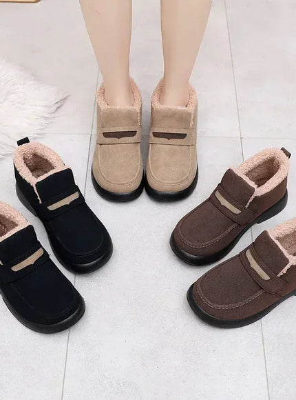 KissICON Women's Snow Boots Soft Loafers Women's Winter Korean