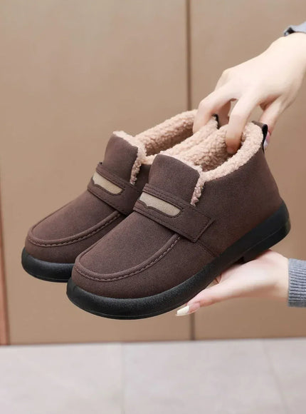 KissICON Women's Snow Boots Soft Loafers Women's Winter Korean
