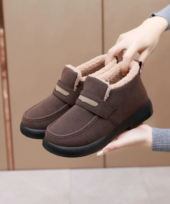 KissICON Women's Snow Boots Soft Loafers Women's Winter Korean