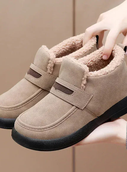 KissICON Women's Snow Boots Soft Loafers Women's Winter Korean