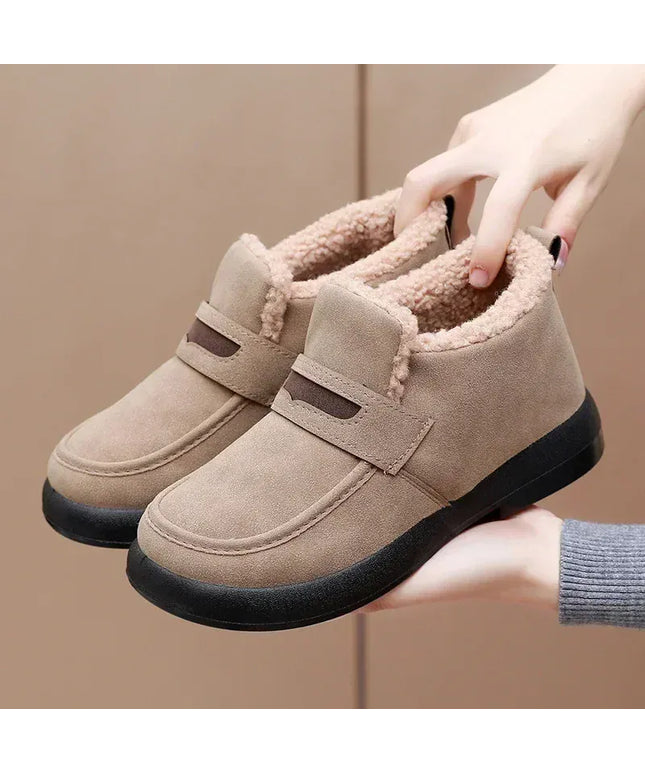 KissICON Women's Snow Boots Soft Loafers Women's Winter Korean