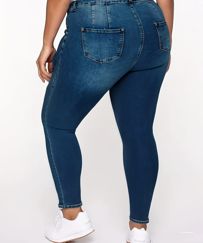 jkthpu-45 Women's Stretch Skinny Jeans - High Waisted Tummy