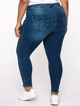 jkthpu-45 Women's Stretch Skinny Jeans - High Waisted Tummy