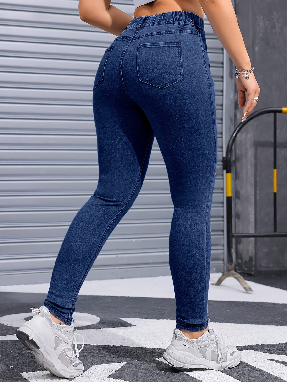 jkthpu-45 Women's Stretch Skinny Jeans - Non-See-Through Stretchy Pants,