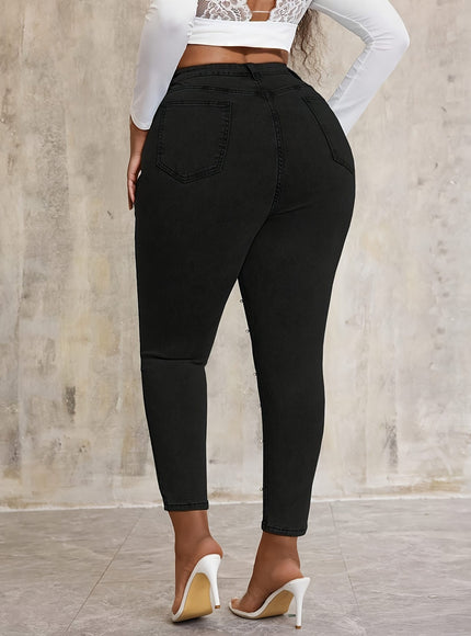jkthpu-45 Women'S Stretchy Black Jeans - Non-See-Through Stretchy Pants
