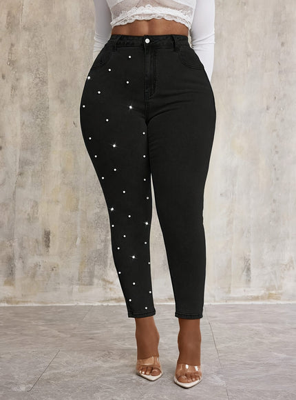 jkthpu-45 Women'S Stretchy Black Jeans - Non-See-Through Stretchy Pants