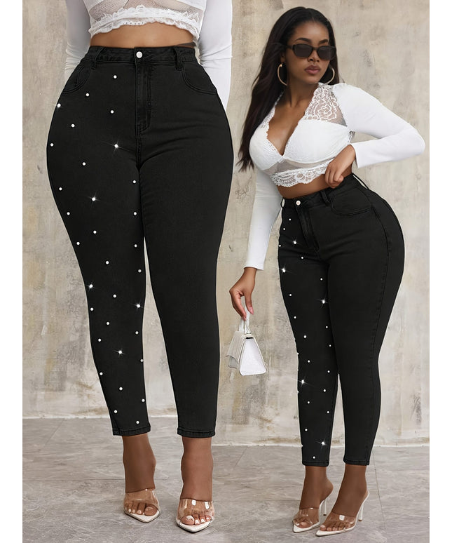 jkthpu-45 Women'S Stretchy Black Jeans - Non-See-Through Stretchy Pants